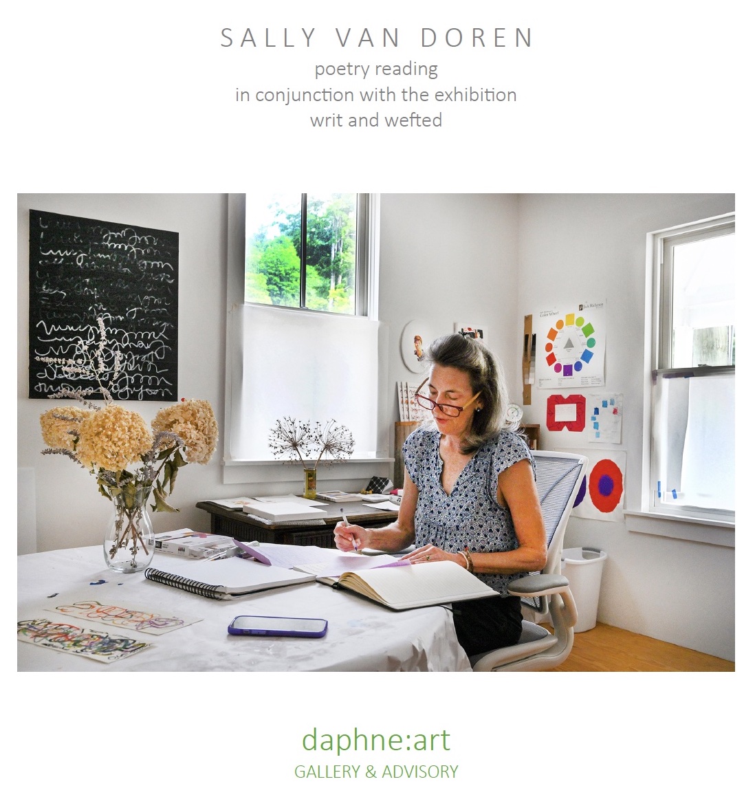daphne:art poetry reading with Sally Van Doren, May 17, 2026
