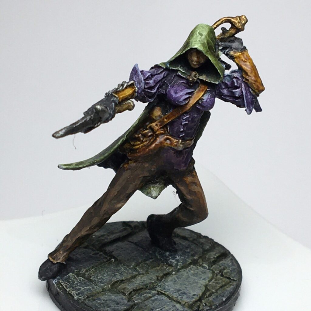 A hand-painted miniature of a DND character.